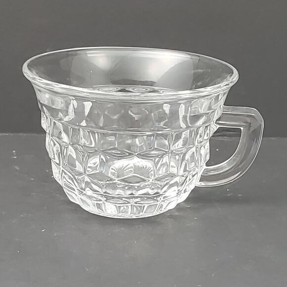 1 Fostoria American Cubist Punch Bowl Cup Flare Rim 2.5" Tall Vtg Tableware - Picture 5 of 10